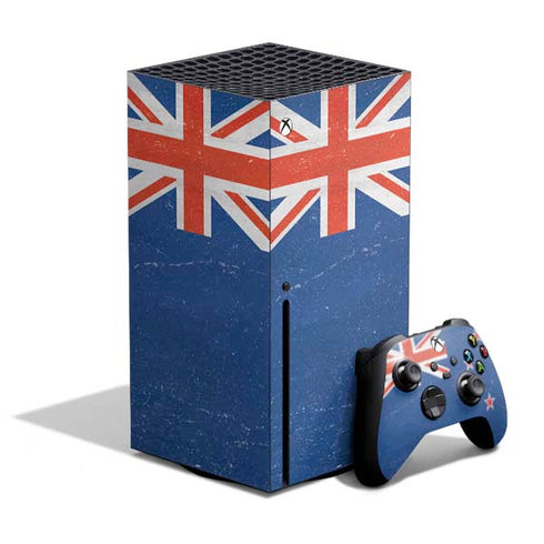 New Zealand Flag Distressed Xbox Series X Skins